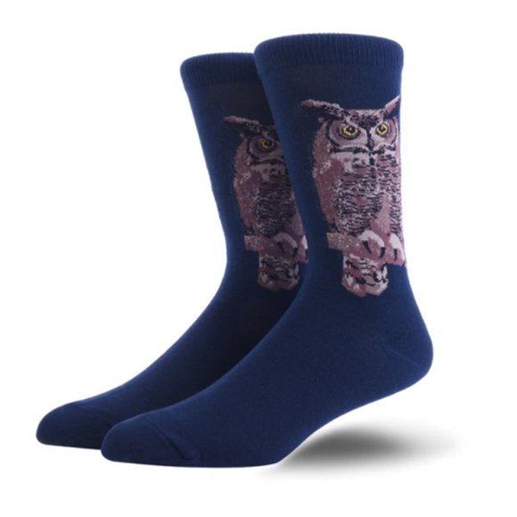 Owl Blue Unisex Socks - Picture 1 of 1